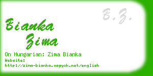 bianka zima business card